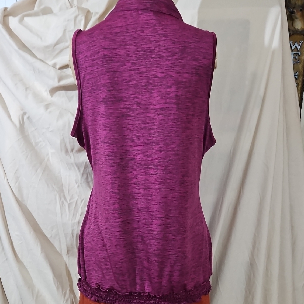 Heart Soul Sleeveless Ruffled Top - Magenta - Picture 7 of 7